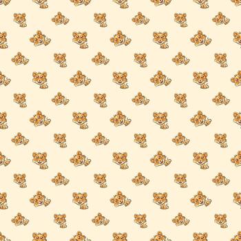 Doodle repeatable Pattern Tiger Seamless vector