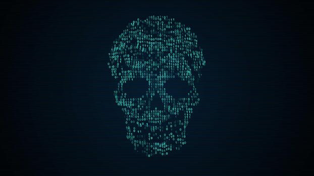 Skull Binary Code, Hacker concept ,Programming Coding, Abstract Technology Background video