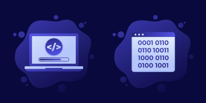code compilation icons, design vector