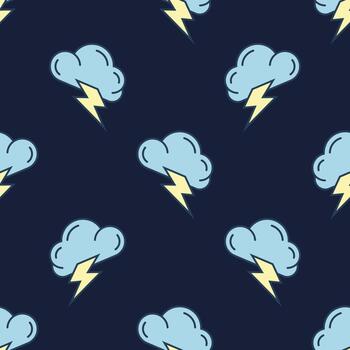 Thunderstorm Cloud Seamless Pattern vector