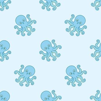 Cute Octopus Seamless Pattern vector