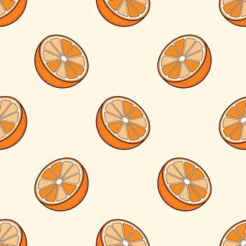 Orange Fruit Slice Seamless Pattern vector