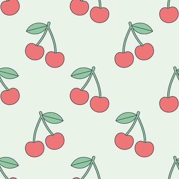 Cherry Seamless Pattern Design vector