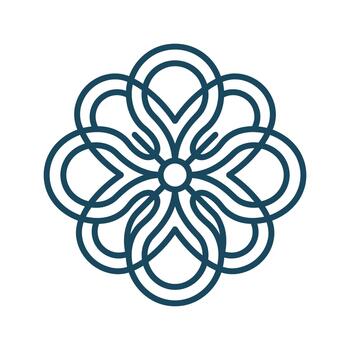 Geometric interlocking loop flower pattern logo icon. vector