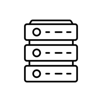Data server icon representing cloud computing and network infrastructure vector