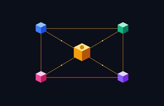 Blockchain Crypto Decentralized Node Network vector