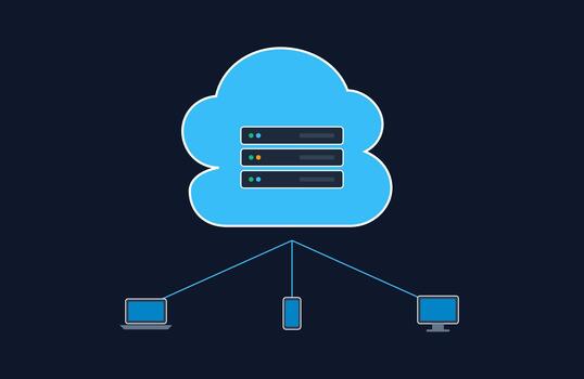 Cloud Computing Database Server Network Architecture vector