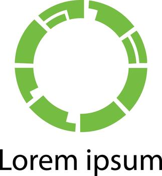 Green abstract segmented circle loop loading process logo vector