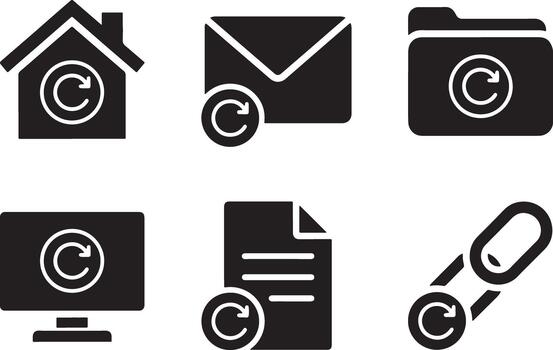 Sync update refresh circle arrow interface solid icons vector