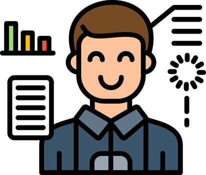 Simulation Icon Illustrating Interactive Simulation Platforms Enhancing Technical Skills Development Programs vector