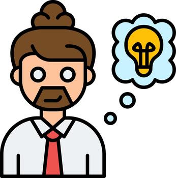 pensando idea concepto para moderno digital proyectos vector