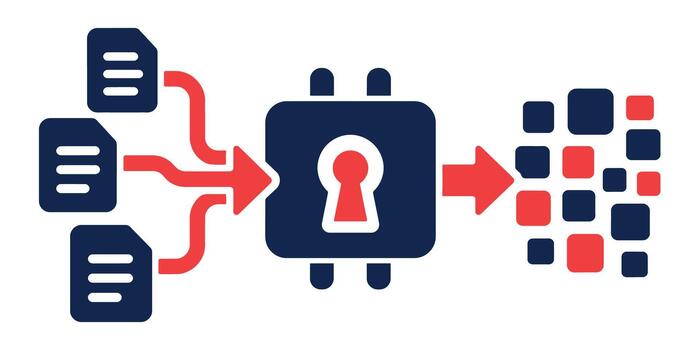 Data Encryption and Secure File Processing Icon vector