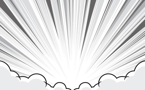 abstract comic background with zoom effect and cloud elements vector