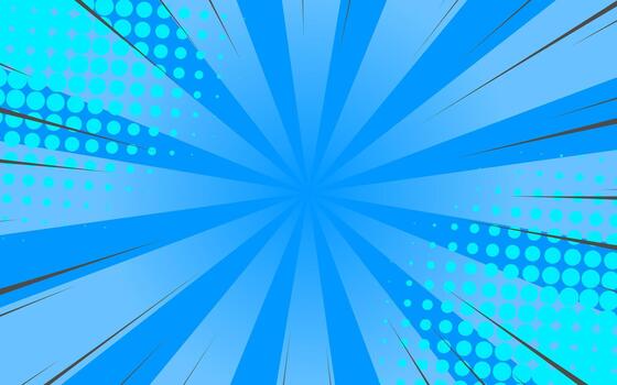 Comics rays background with halftones vector