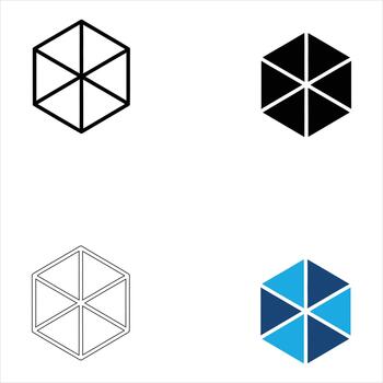Isometric cube variations exploring different visual styles and rendering techniques vector