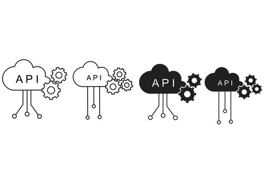 Cloud Computing API Developer Server Network Infrastructure Tech Logo vector