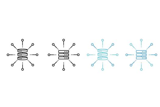 Cloud Computing Network Server Data Processing System Icon vector