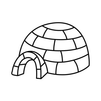 igloo doodle element vector