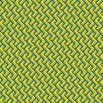 Pixel Interlocking Zigzag Meander Seamless Pattern vector
