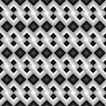 Pixel Gradient Interlocking Square Chain Seamless Pattern vector