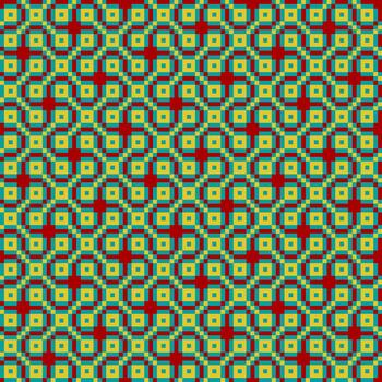 Pixel Interlocking Square Grid Seamless Pattern vector