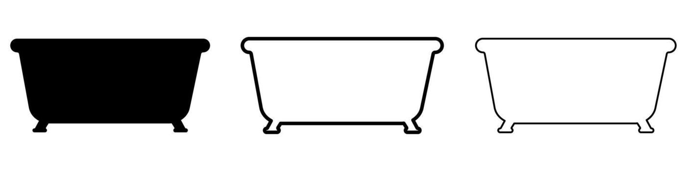 Bath simple icon set vector