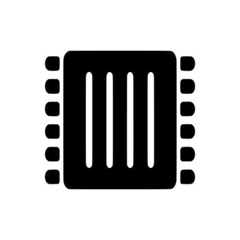 pastilla procesador computadora hardware tecnología símbolo icono vector