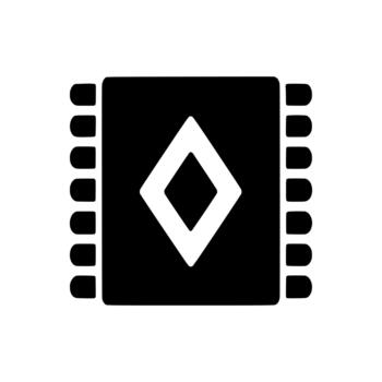 Microchip hardware icon representing computing technology components vector