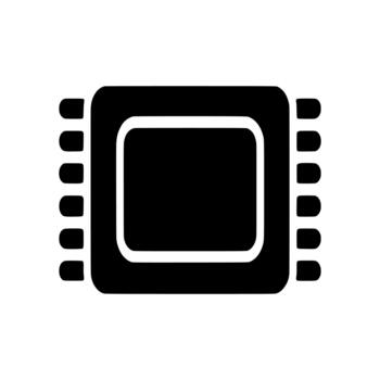 Microchip processor technology central processing unit icon vector