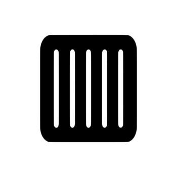 Simple rounded rectangular grill vent shape graphic icon vector