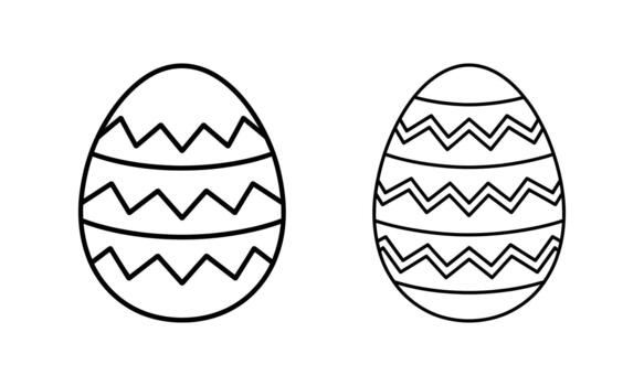 Decorative easter eggs with zigzag patterns vector