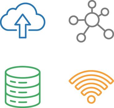 Cloud computing network database storage technology vector