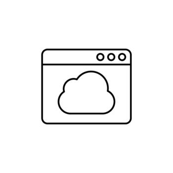 Cloud computing web browser internet hosting line icon vector