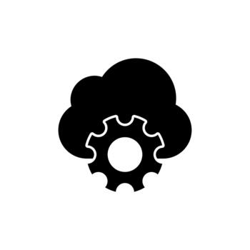 Cloud computing gear setting configuration option solid icon vector