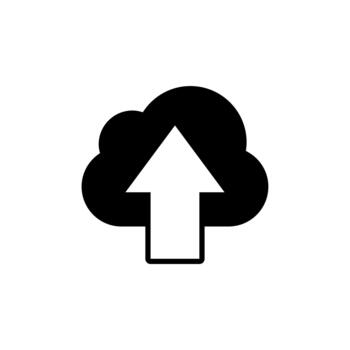 Cloud computing upload arrow sync data solid icon vector