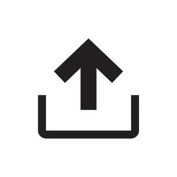 subir flecha desde caja sólido icono vector