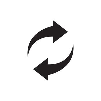 Synchronize refresh arrows circular solid icon vector