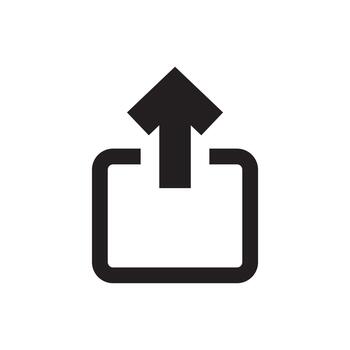 Upload file outward arrow solid icon vector