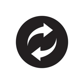 Sync refresh arrows circular solid icon vector