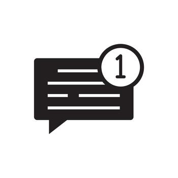 Unread message notification badge solid icon vector