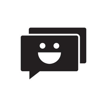 Happy feedback speech bubble solid icon vector