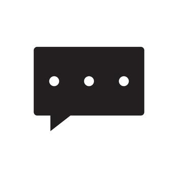 Three dots typing chat bubble solid icon vector
