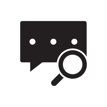Search chat message speech bubble solid icon vector