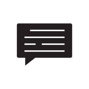 Text message comment bubble solid icon vector