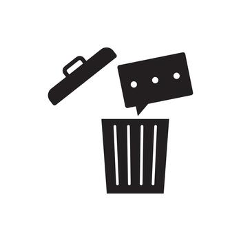 Delete message chat bin solid icon vector