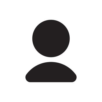 Basic Default User Profile Solid Icon vector