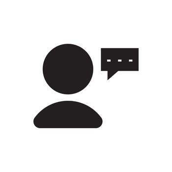 User Account Message Communication Solid Icon vector