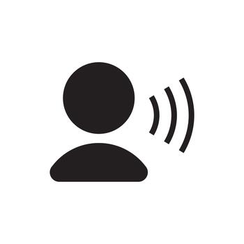 Voice Command User Speaking Solid Icon vector