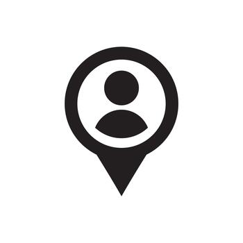 User Location Pin Navigation Solid Icon vector