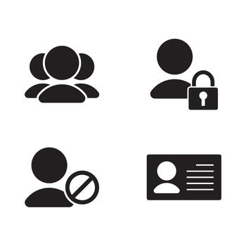User Security Group Solid Icon Pack vector